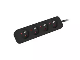 Prailgintuvas Lanberg PS0-04E-0100-IEC-BK 1m 4 kištukiniai lizdai vidaus juodas