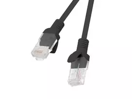 Tinklo kabelis LANBERG PCU5-20CC-0025-BK RJ-45 Cat5e 0,25 m juodas, U/UTP, CCA, AWG26