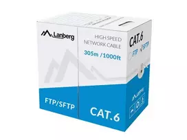 LANBERG tinklo kabelis Cat6 SFTP LCS6-11CU-0305-S, 305 m, 23 AWG, pilka, PVC apvalkalas