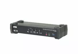 ATEN 4 prievadų USB 3.0 4K DisplayPort MST KVMP jungiklis, 4096 x 2160 pikselių, 4K Ultra HD, 4.89 W, juodas