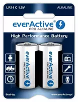 Šarminės baterijos everActive Pro LR14 C 1,5 V 8000 mAh — 2 vnt.