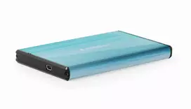 Gembird EE2-U3S-3-B išorinis HDD korpusas — 2,5 colio, SATA, Mini-USB A, iki 7 TB, mėlynas