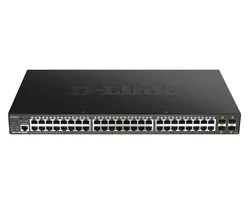 D-Link 48 prievadų Gigabit valdomas komutatorius su 4 x 10G SFP+ ir 370 W PoE