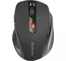 Belaidė RF optinė dešiniarankė pelė DEFENDER ULTRA MM-315 — 1600 DPI, 6 mygtukai, USB imtuvas, juoda