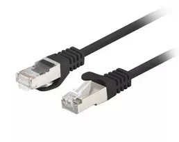 Lanberg Laidas Patch Cat.6 Ftp 0,5 M Juodas Fluke Išlaikė Pakuotė Po 10 Vnt (F/UTP, CAT6, 0,50m)