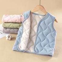 Velvet in Autumn and Winter for Students to Wear Under School Uniforms in Winter, Quilted Children's Vest with Thickening in Winter 80cm