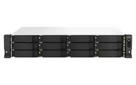 QNAP TS-1264U-RP NAS stovo (2U) Intel® Celeron® 8GB DDR4 0 TB QNAP QTS Aliuminis, Juoda