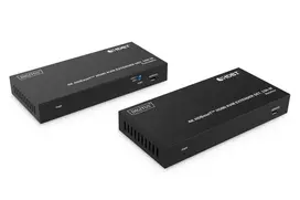 DIGITUS HDBaseT KVM Extender rinkinys - 150m 4K/60Hz USB 1.1 PoC IR juodas