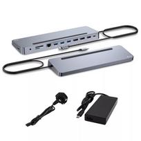 i-tec USB-C Metal Ergonomic 3x 4K Display Dock su 100 W įkrovimu ir 100 W įkrovikliu