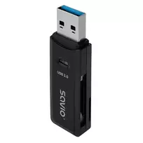 Kortelių skaitytuvas SAVIO AK-64 USB 3.2 Gen 1 Type-A, MicroSD lizdas, 5000Mbit/s, juodas