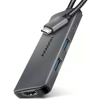 Axagon HMC-5H8K USB 5Gbps šakotuvas 2x USB-A USB-C HDMI 8k/30Hz PD 100W kabelis USB-C Wired USB 3.2 Gen 1 (3.1 Gen 1) Type-C Pilka