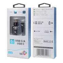 USB A į C laidas TB AKTBXKUCTOA120B 1,2 m, juodas