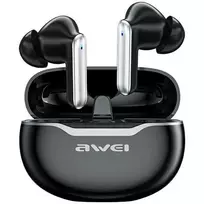 Awei T50 belaidės ausinės Bluetooth 5.3 TWS su įkrovimo dėklu / Juodos