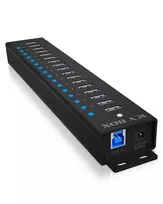 ICY BOX 17 prievadų USB 3.2 Gen 1 šakotuvas (aliuminis, juodas)