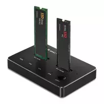 Qoltec 52274 M.2 SSD diskų dėklas | NVMe | SATA | USB-C | DUAL 2 x 2TB
