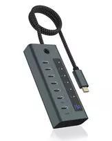ICY BOX IB-HUB1457-C31 USB 3.2 Gen 1 (3.1 Gen 1) Type-C mėlynas, pilkas USB šakotuvas su 7 prievadais