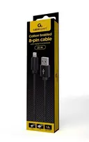 Lightning į USB-A laidas GEMBIRD CCDB-MUSB2B-AMLM-6 — 1,8 m, USB 2.0, 2,1 A, juodas
