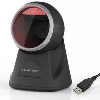 Qoltec Stacionarus brūkšninių kodų skaitytuvas 1D ir QR 2D, juodas
