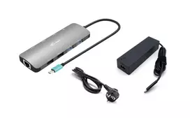 i-tec Metal USB-C Nano 2x Display Docking Station su PD 100 W ir 100 W įkrovikliu