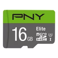 PNY Micro SD Elite 16GB Class 10 UHS-I U1 + SD adapteris, skaitymo greitis 100MB/s