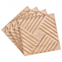 3D sienų plokštės, 12 vnt. 50x50x2,6 cm šviesi mediena, PVC