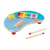 Fisher-Price medinis muzikinis stalas su perkusiniais instrumentais, 3 medinės dalys