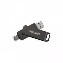 USB atmintukas PATRIOT RAGE R550 128GB USB 3.2 (USB-A / USB-C), skaitymas 100MB/s, sukamas, juodas