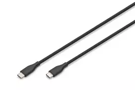 DIGITUS USB-C silikoninis įkrovimo laidas USB-C – USB-C USB 2.0 60W – 2m juodas