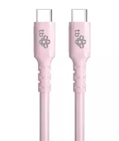 USB C – USB C 60W gelinis laidas 1m rožinis