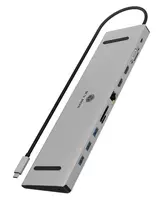 ICY BOX 11-in-1 USB Type-C stotelė, laidinė, USB 3.2 Gen 1 Type-C, 100 W, 3.5 mm, 10/100/1000Mbit/s, antracito, juoda