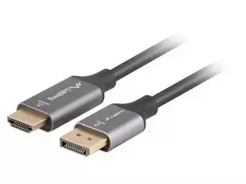 Lanberg CA-DPHD-20CU-0018-BK vaizdo kabelio adapteris 1,8 m DisplayPort HDMI A tipas (Standartinis) Juodas, Sidabrinis