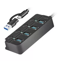 USB 3.2 Gen1 HUB, 4xUSB-A su atskirais jungikliais