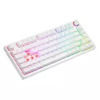 Belaidė mechaninė klaviatūra SAVIO PHENIX WHITE, Gateron Red Pro, ABS