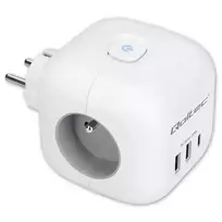 QOLTEC 52548 ilginimo lizdas su 3×AC kištukiniais lizdais ir USB prievadu