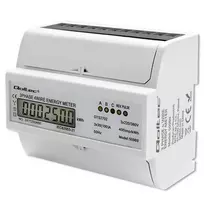 Qoltec Trifazis Dvikryptis Elektroninis Skaitiklis | DIN bėgio energijos suvartojimo matuoklis | 400V | 100A | LCD | 4P