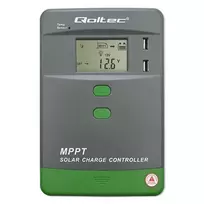 MPPT saulės kolektorių įkrovimo valdiklis QOLTEC 53662 su temperatūros davikliu