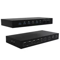 ITEC i-tec USB-C KVM Dock PRO trijų pagrindinių įrenginių, dvigubas vaizdas, 2x Power Delivery (iki 92 W), USB 3.2, 10Gbps, Gigabit Ethernet