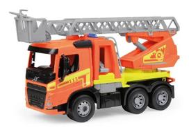 Žaislinis gaisrinis automobilis Lena Volvo FMX Vehicle Worxx su kopėčiomis, modelis 04625