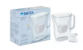 BRITA Style Essential vandens filtro ąsotis — baltas, 1,4 L filtruoto vandens, 2,4 L talpa