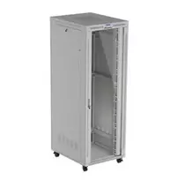 Stovimas serverio stovas LANBERG FF01-8047-12SL 47U 800x1000 mm pilkas su priekinėmis ir galinėmis stiklinėmis durelėmis bei vieta LCD ekranui