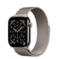 Apple Watch Series 11 GPS + Cellular 42 mm natūralaus titano korpusas su natūraliu Milano kilpos dirželiu
