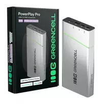 Nešiojama baterija Green Cell BPLGC20P 20800 mAh Li‑Jonų, USB‑C PD 65W, 2x USB‑C + 1x USB‑A, aliumininis korpusas