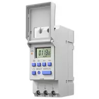 Elektroninis DIN bėgio laikmatis QOLTEC 50983, maitinamas baterija, automatikos grandinėms