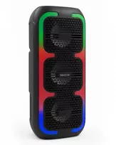 Nešiojamas stereo garsiakalbis SQUEAK SQ1009 — Bluetooth 5.3, 45W RMS, 10h baterija, FM, USB, AUX, LED, 1800 mAh, Juodas