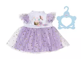 Suknelė lėlei ZAPF BABY born Lilac Tutu Dress 43 cm, violetinė, su tiuliu ir auksinėmis žvaigždutėmis