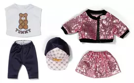 Drabužių komplektas lėlei ZAPF BABY born Glam Outfit, 43 cm, įvairiaspalvis, sulankstomas, nuo 3 m.