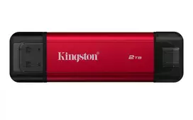Išorinis SSD diskas Kingston 2TB Dual USB-A/USB-C, USB 3.2 Gen 2, Skaitymas 1050MB/s, Rašymas 950MB/s, Juodai/Raudonas
