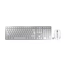 CHERRY DW 9100 SLIM belaidė klaviatūra su pele, RF Wireless + Bluetooth, AZERTY prancūziškas, sidabrinė