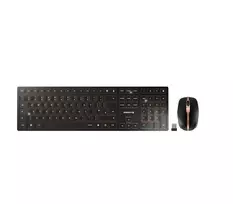 CHERRY DW 9100 SLIM belaidė klaviatūra su pele, RF Wireless + Bluetooth, QWERTY UK, juoda
