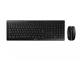 CHERRY Stream Desktop belaidė klaviatūra su pele, AZERTY prancūziškas išdėstymas, juoda